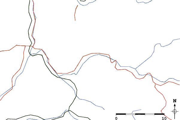 Roads and rivers close to Palfau