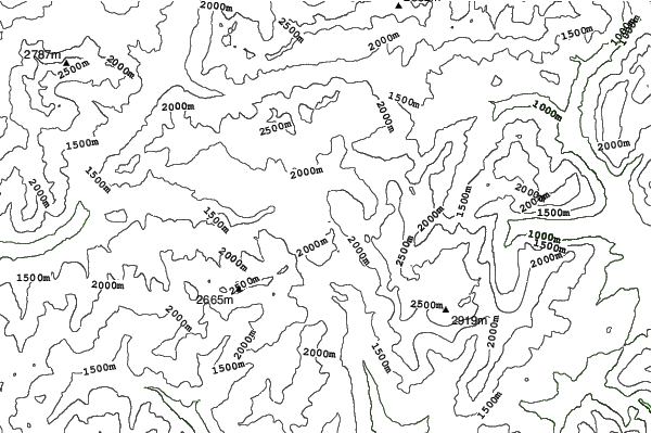 Passo Rolle neighbourhood contours