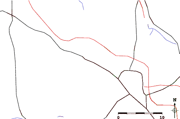 Roads and rivers close to Pine Knob