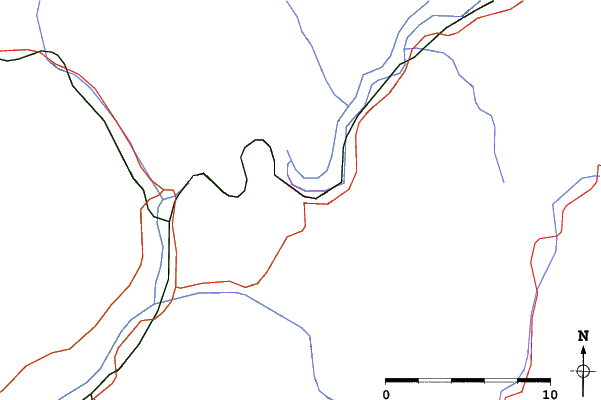 Roads and rivers close to Podjavorník