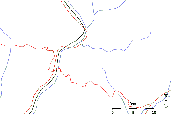 Roads and rivers close to Port-Ainé