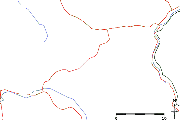 Roads and rivers close to Strobl at the Wolfgangsee/Postalm
