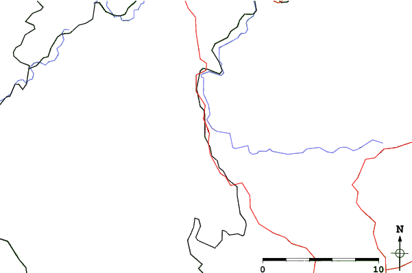 Roads and rivers close to Potůčky