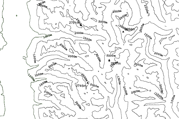 Powder Creek Lodge neighbourhood contours