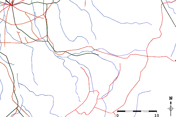 Roads and rivers close to Raicho Valley