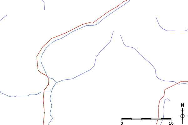 Roads and rivers close to Rein in Taufers
