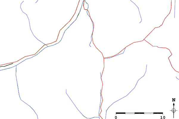 Roads and rivers close to Reschen/Schöneben