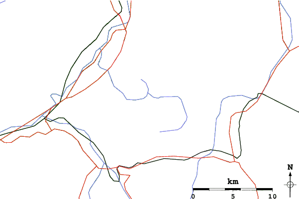 Roads and rivers close to Scheffau