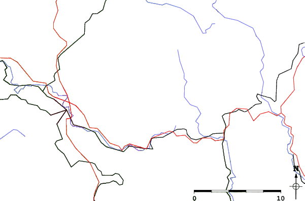 Roads and rivers close to Severák - Hrabětice