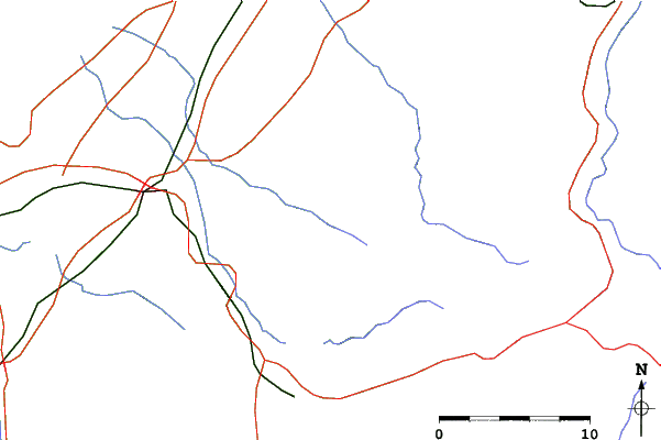 Roads and rivers close to Ninox Snow Park