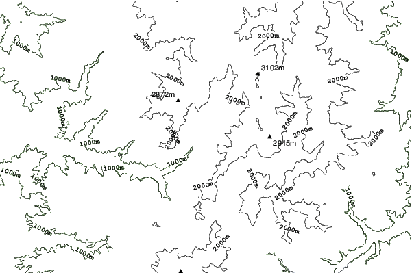 Shinhotaka Ropeway neighbourhood contours