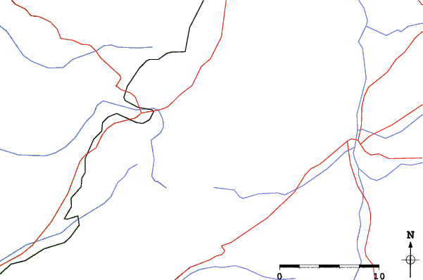 Roads and rivers close to Sierra de Béjar-La Covatilla