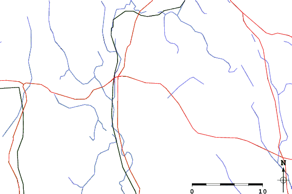 Roads and rivers close to Ski Butternut