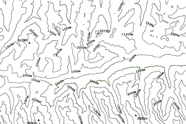 Neukirchen/Bramberg-Ski-Arena Wildkogel neighbourhood contours