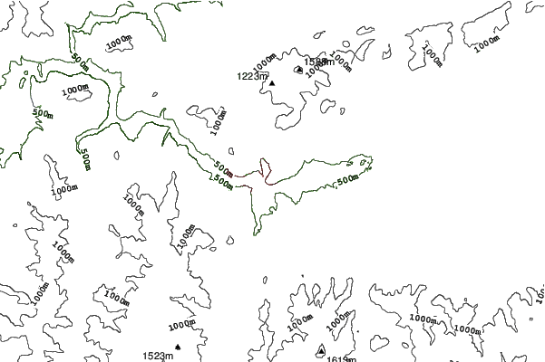 Ružomberok - Malino Brdo neighbourhood contours