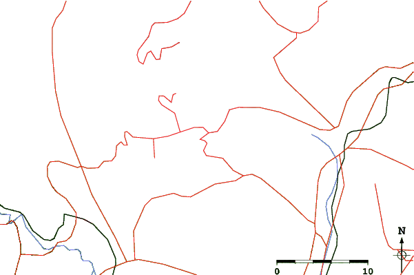 Roads and rivers close to Snow Town Yeti