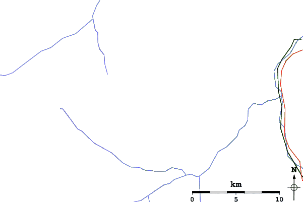 Roads and rivers close to Sorcerer Lodge