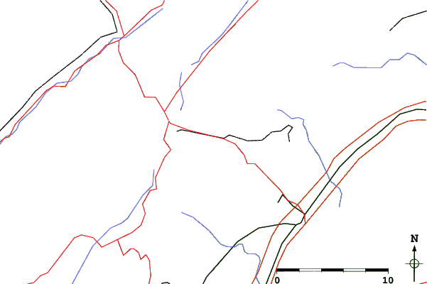 Roads and rivers close to St-Cergue - La Dôle