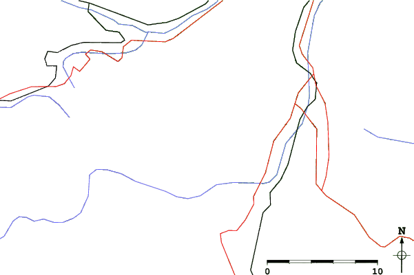 Roads and rivers close to St. Corona am Wechsel