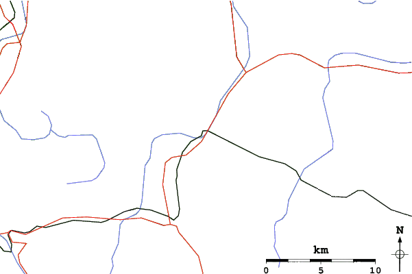 Roads and rivers close to St Johann in Tirol