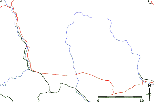 Roads and rivers close to Strážné
