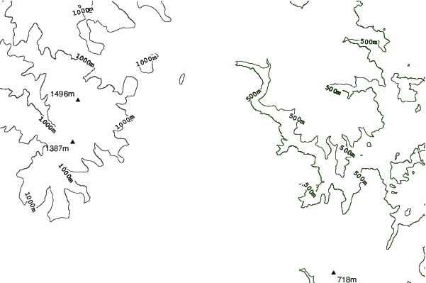 Suchá Rudná - Andělská hora (Annaberg) neighbourhood contours