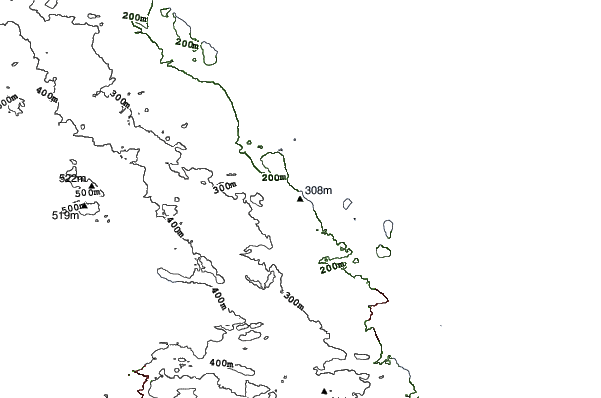 Sugarloaf Ski Lodge (Michigan) neighbourhood contours