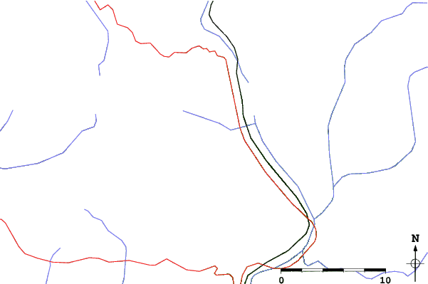 Roads and rivers close to Espot Esquí