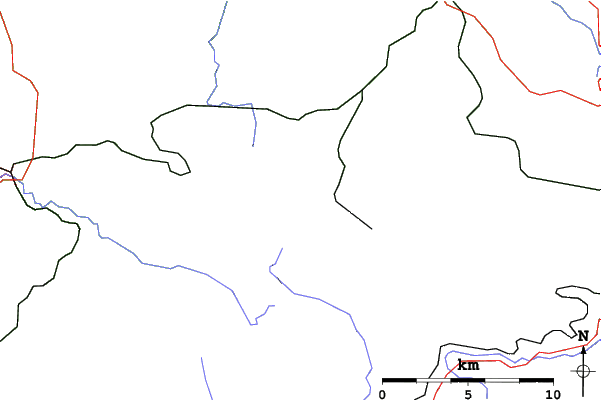 Roads and rivers close to Świeradów Zdrój