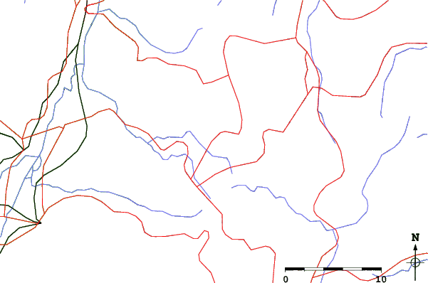 Roads and rivers close to Shiga Kogen-Takamagahara Mammoth