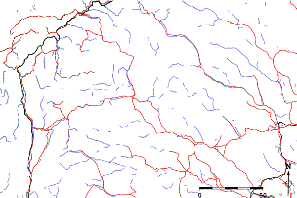 Roads and rivers close to Tärnaby