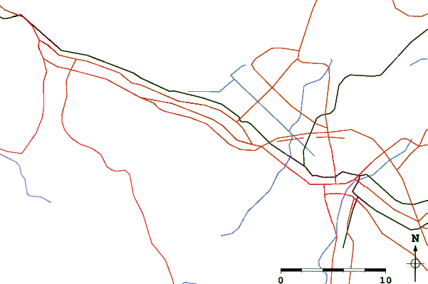 Roads and rivers close to Teine Olympia