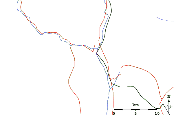 Roads and rivers close to Tenney Mountain