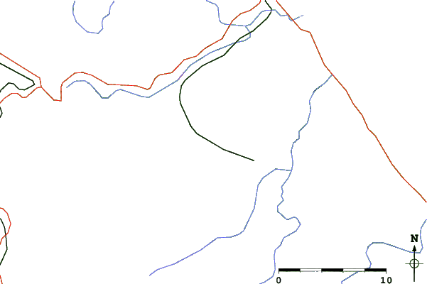 Roads and rivers close to Tenpoku Ski Area