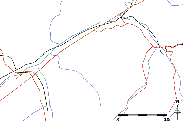 Roads and rivers close to Thierbach
