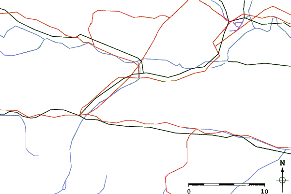Roads and rivers close to Dreilaendereck
