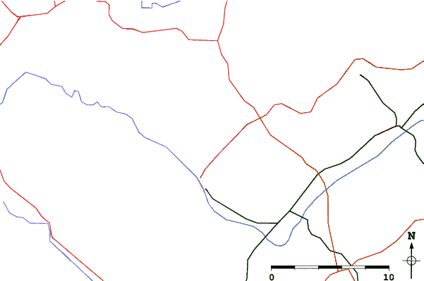Roads and rivers close to Tošovice