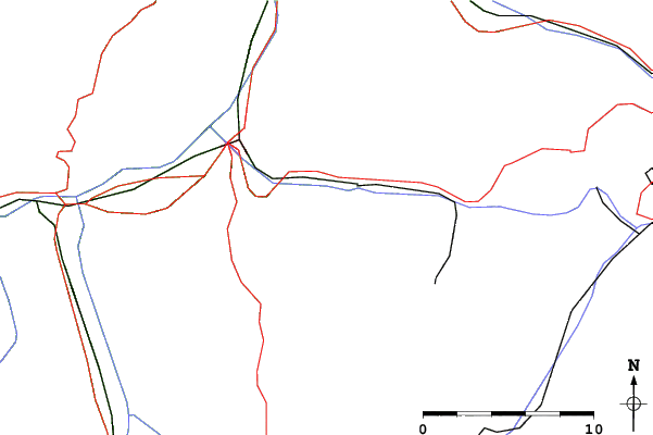 Roads and rivers close to Tschiertschen