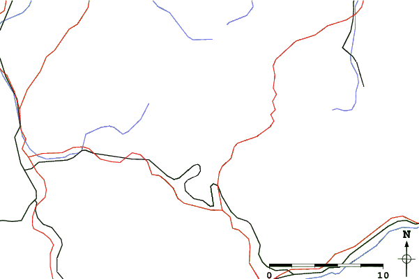 Roads and rivers close to Turecka/Krizna