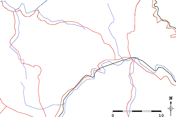 Roads and rivers close to Vyšné Ružbachy