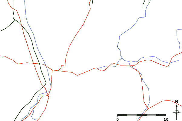 Roads and rivers close to Walchsee/Zahmer Kaiser