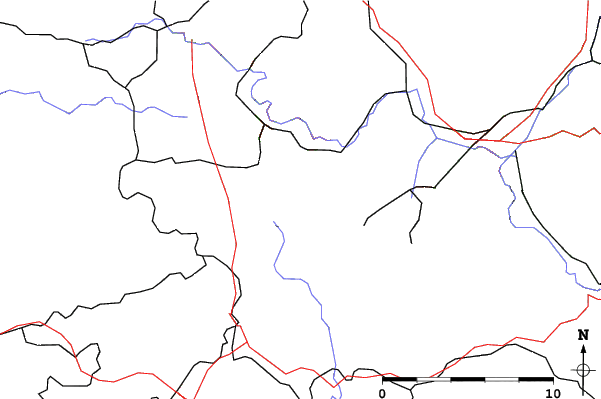 Roads and rivers close to Waltersdorf