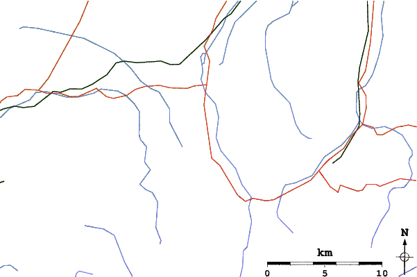 Roads and rivers close to Witów