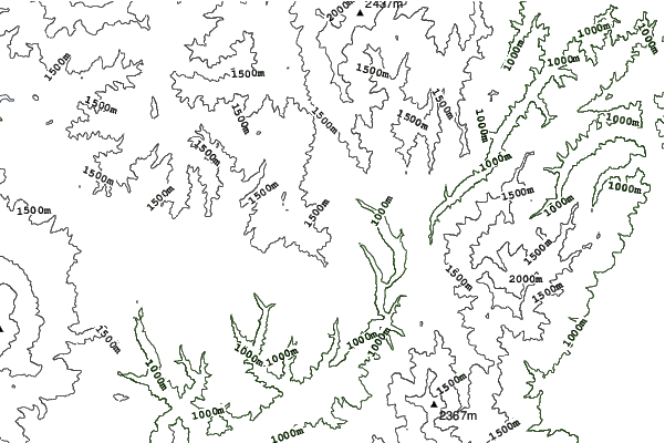 Yabuhara Kogen neighbourhood contours