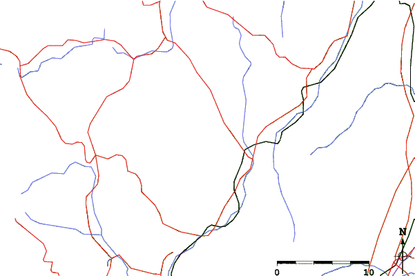 Roads and rivers close to Yabuhara Kogen