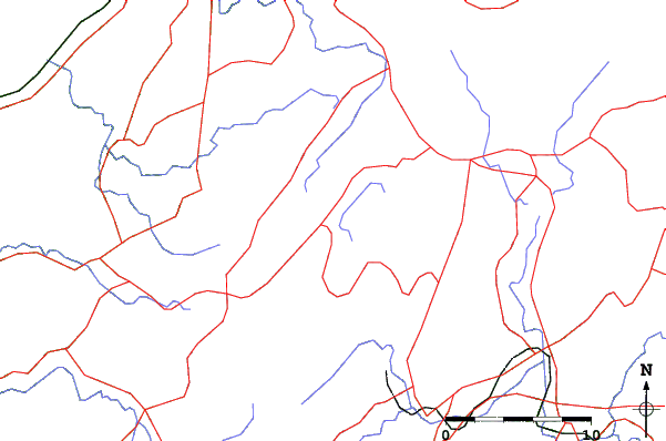 Roads and rivers close to Yawata Kogen 191
